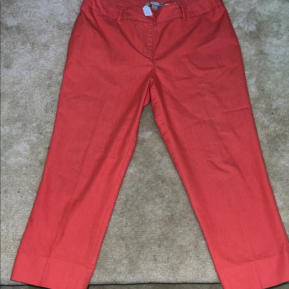 Chico's Coral Straight Crop Pants